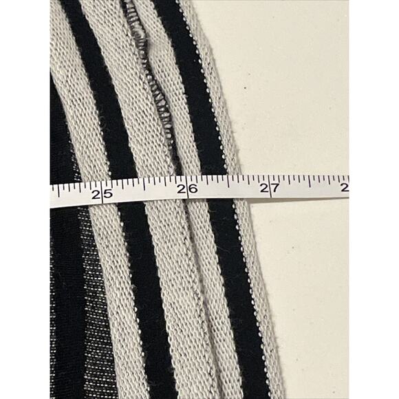 Soft Surroundings Sweater Women’s Medium Knit Striped Top Black Gray 3/4 Sleeve - Picture 6 of 13